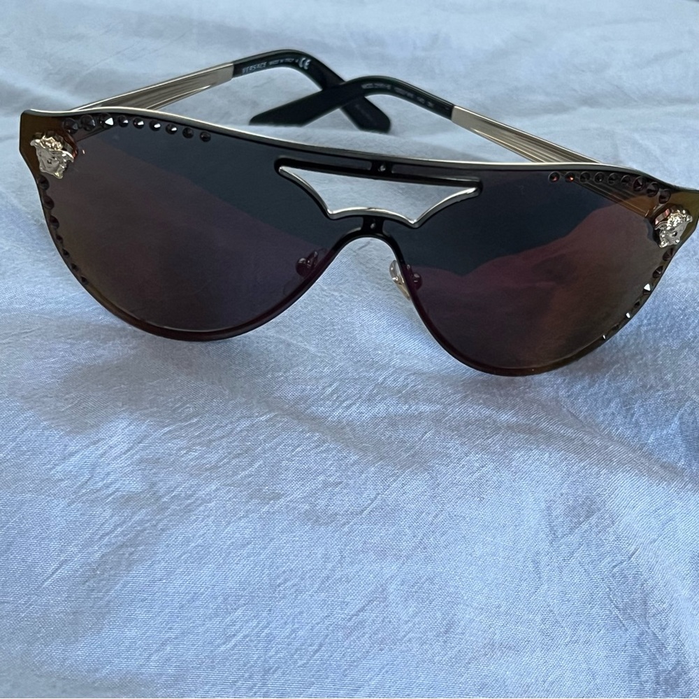 VERSACE Medusa maroon bling sunglasses